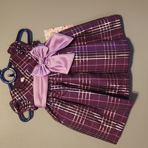Ashley Ann Purple Metallic Plaid 6-9month Dress